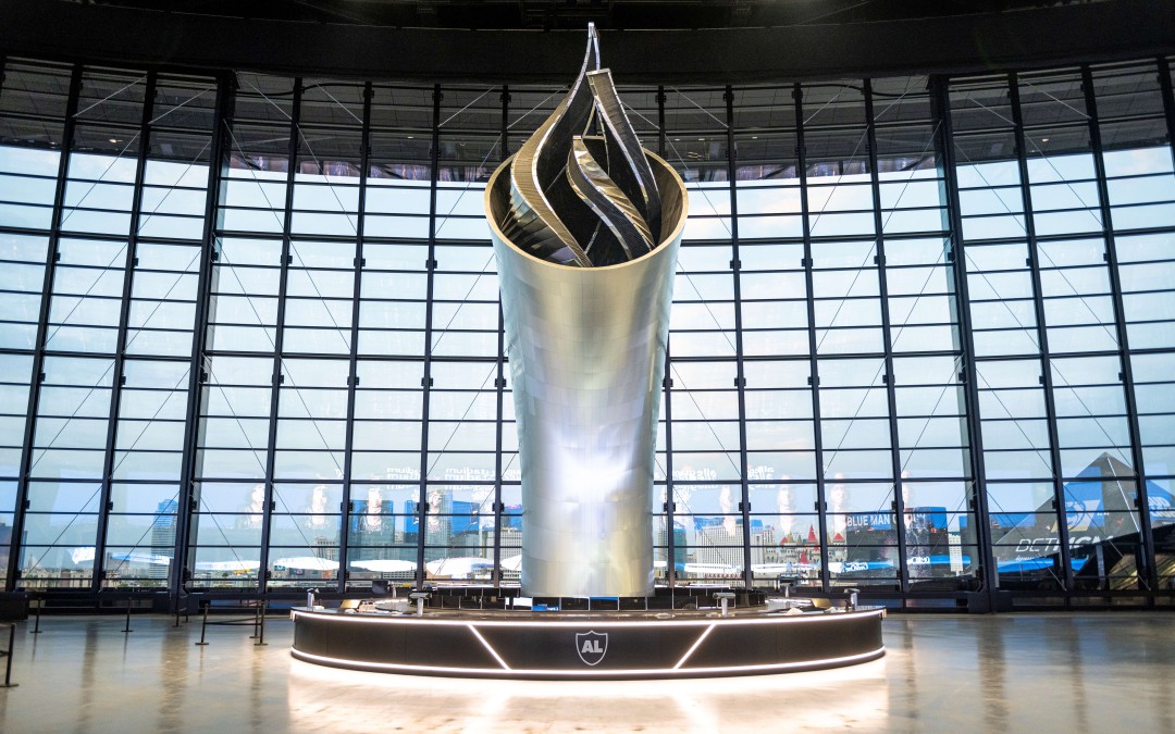 Massive 3D-printed ‘torch’ honors Raiders’ Al Davis